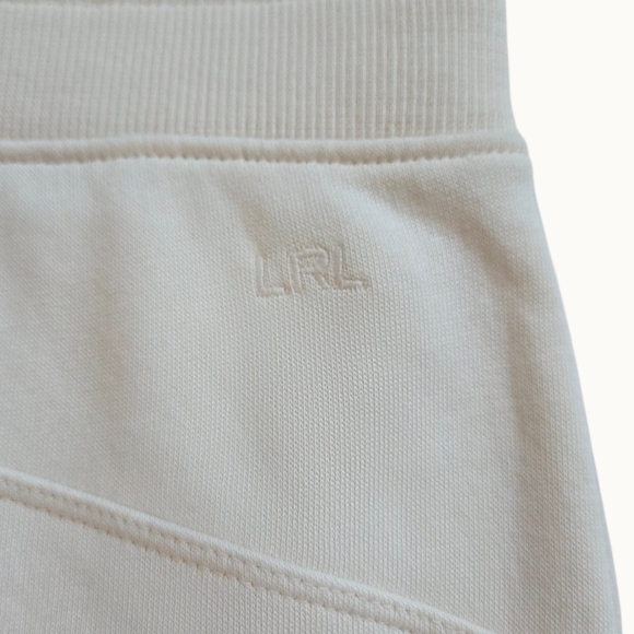 NWT Lauren Ralph Lauren Cream Fleece Jogger Sweatpants | Size L - Picture 2 of 7